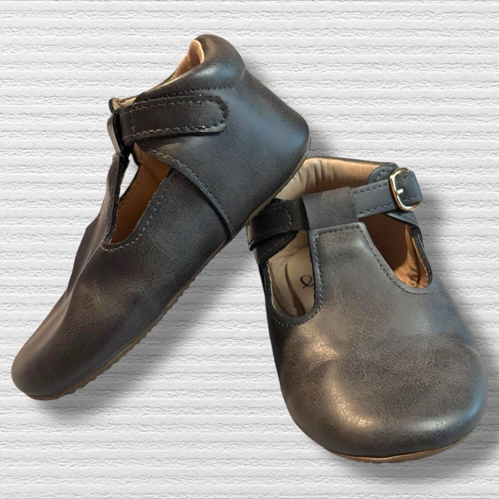 Monkey Feet Mary Jane Shoes Dark Brown Gray Size 2-3 Year toddler 7